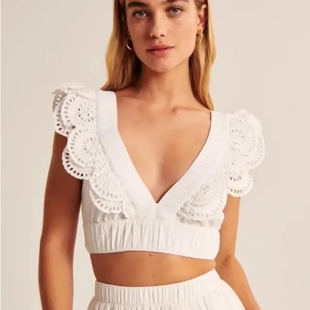 Abercrombie Eyelet Poplin Top